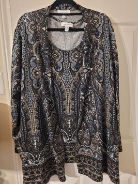 Susan Graver Paisley Camisole And Cardigan